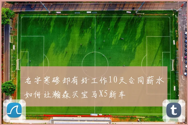 名字寒碜却有好工作10天合同薪水如何让瀚森买宝马X5新车